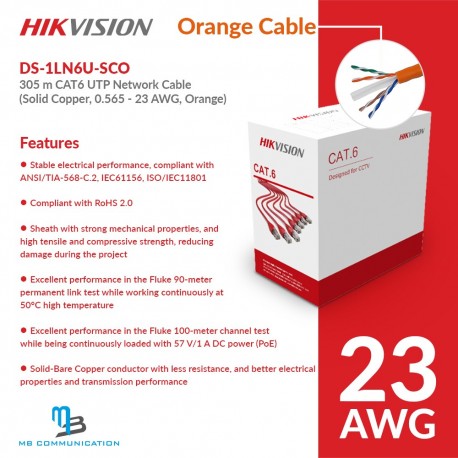 Hikvision CAT6 24AWG 3